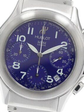 HUBLOT MDM elegant Chronograph Date blue Dial Automatic Men's_942558